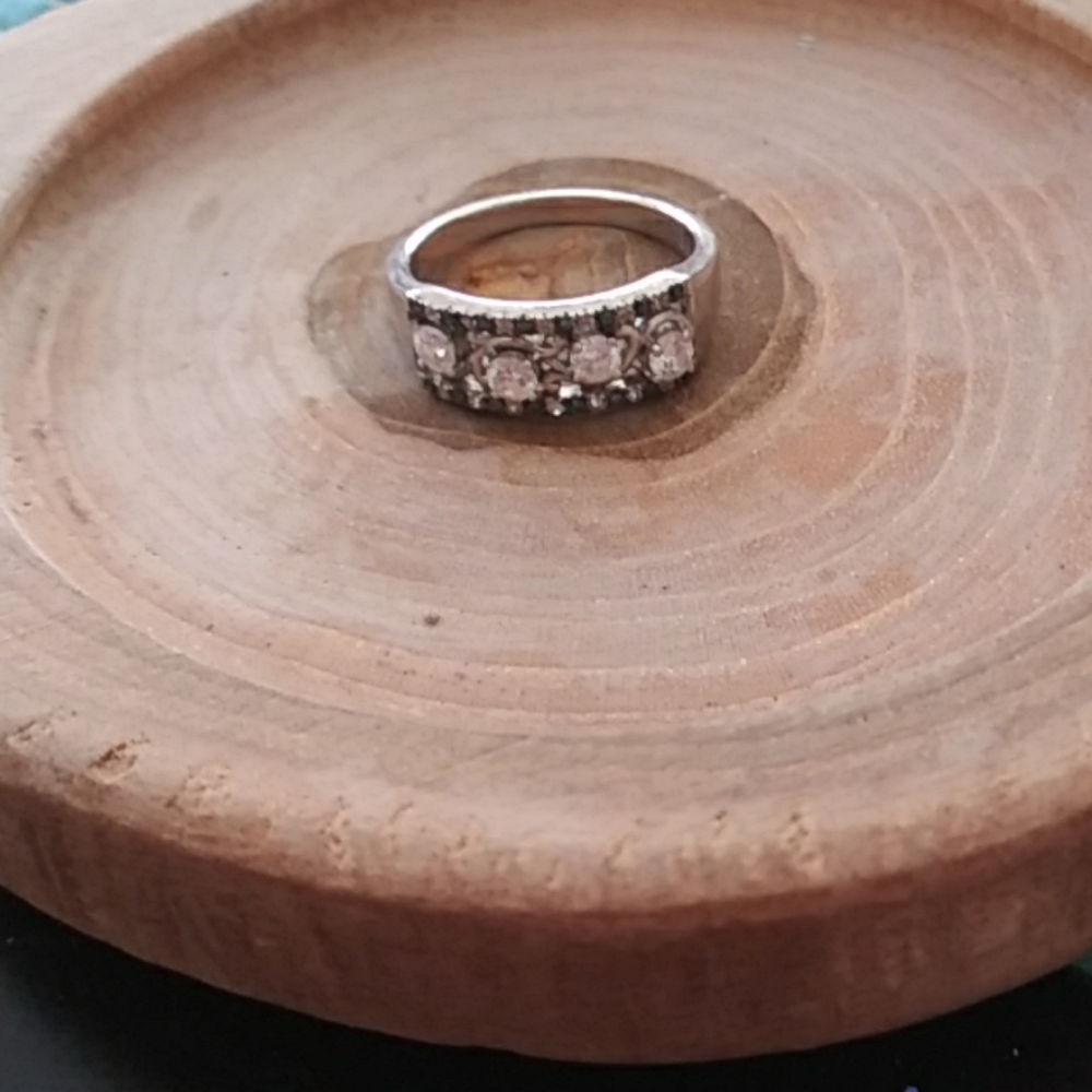 Sterling silver strontium titanate blue diamond 💍